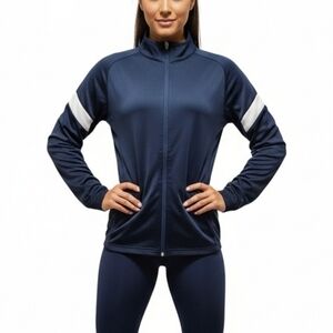 Athletic Blue Track Jacket Womens Size XL Zip Up
